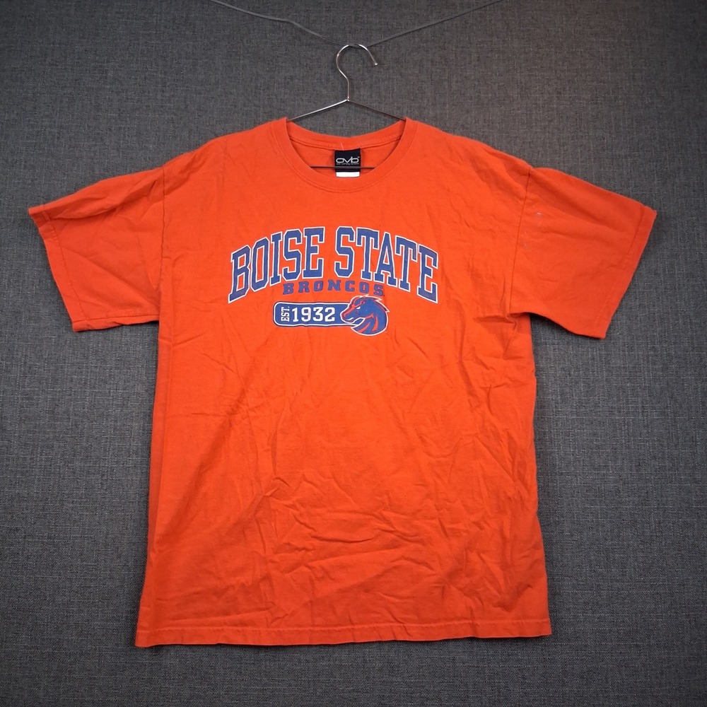 Old Varsity Brand Boise State Broncos Orange Graphic T-Shirt Mens Large NCAA